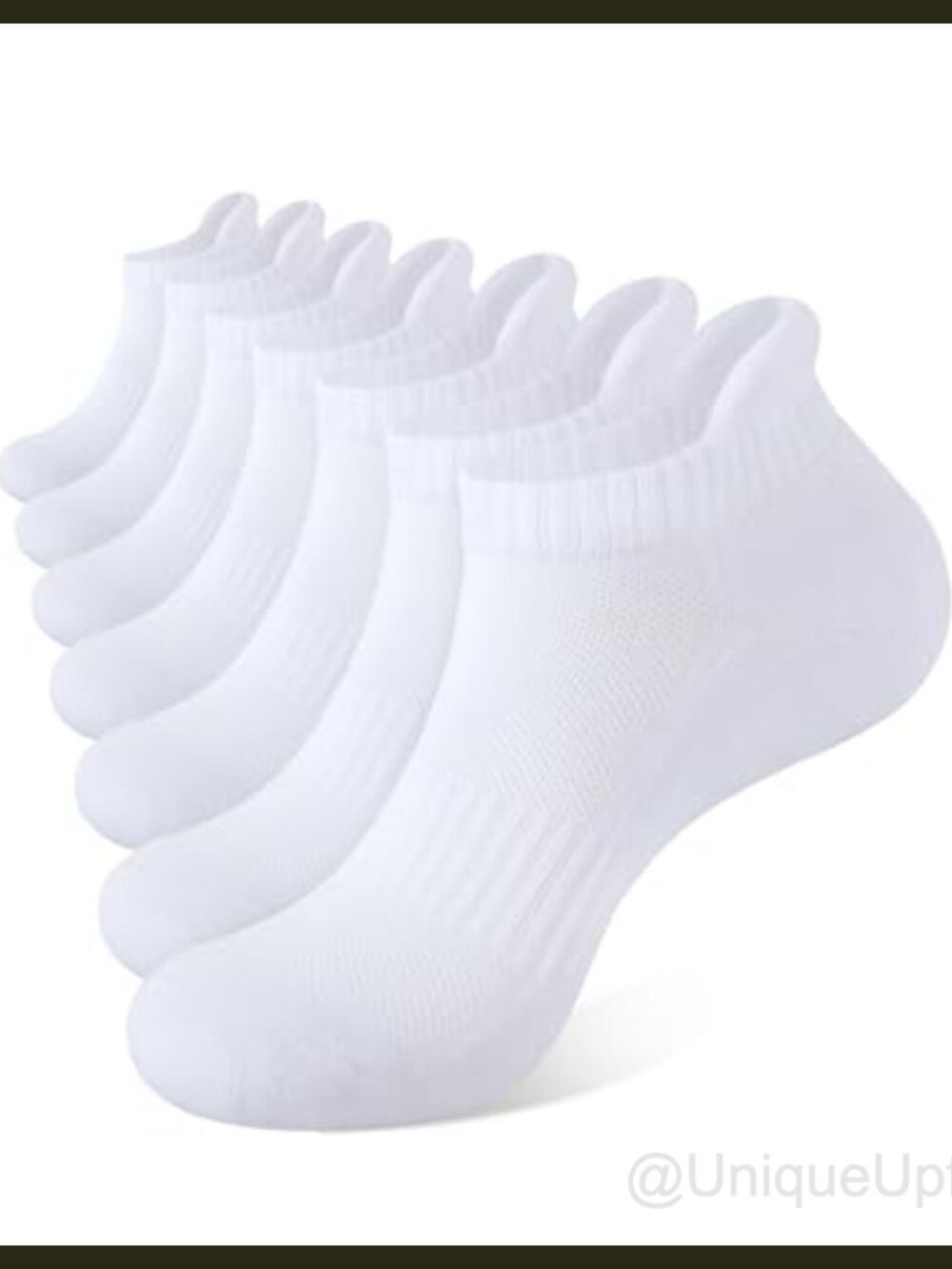 Men's Cushioned Cotton Athletic Ankle Socks 7 Pairs Arch Support